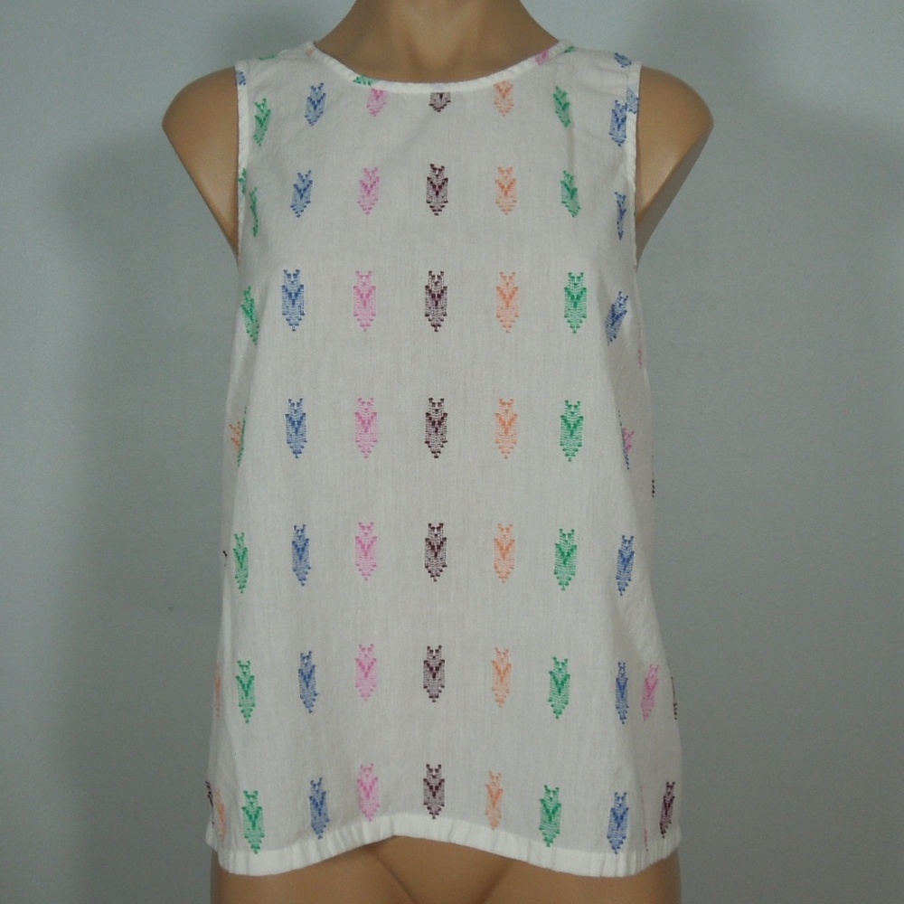 J.Crew Colorful Thread Patterned Tank Top